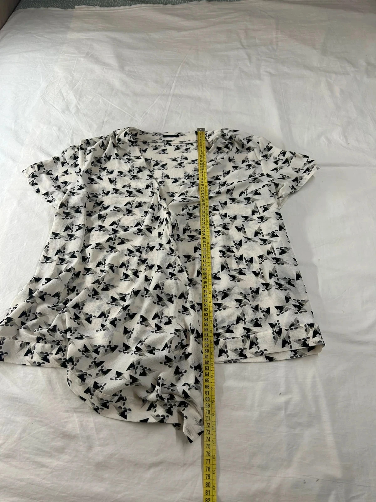 Black and white pattern blouse IKKS women size 44 – photo 7